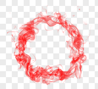 红色环形烟雾效应高清图片