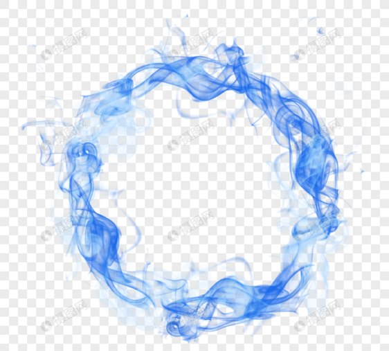 蓝色环形烟雾效应图片