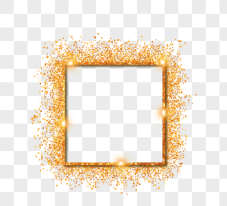 金色方形闪耀光效边框图片