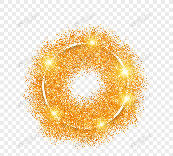 金色环形颗粒感光效元素图片