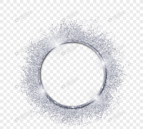 银色圆形抽象闪耀边框图片