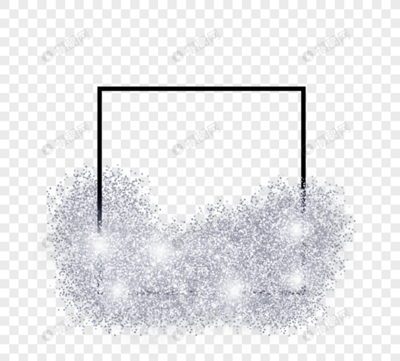银色颗粒感闪光正方形边框图片