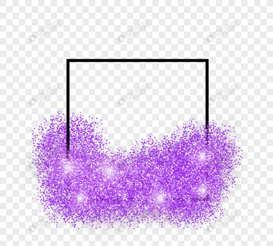 紫色颗粒感闪光正方形边框图片