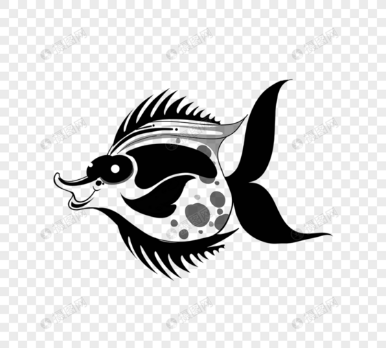 鱼矢量素材卡通简笔画素描鱼图片