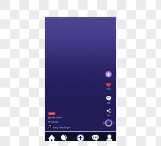 社交媒体抖音蓝紫色界面高清图片