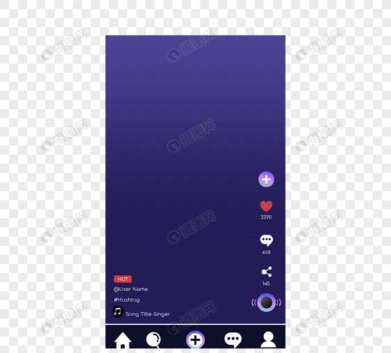 社交媒体抖音蓝紫色界面图片