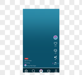 社交媒体抖音青色界面图片