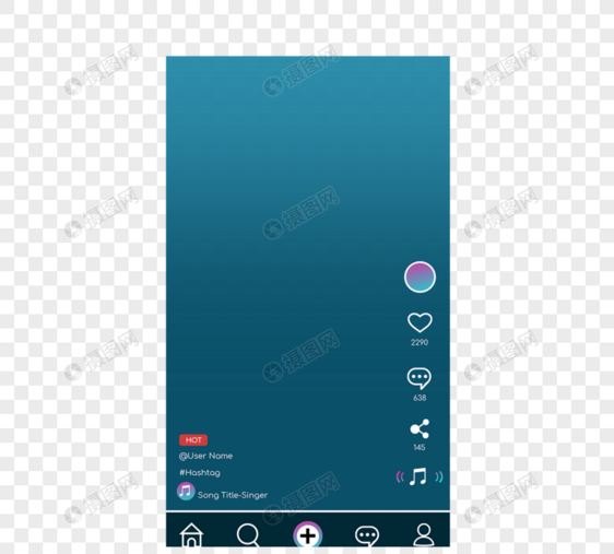 社交媒体抖音青色界面图片