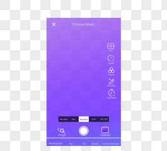 社交媒体抖音紫色拍摄界面图片