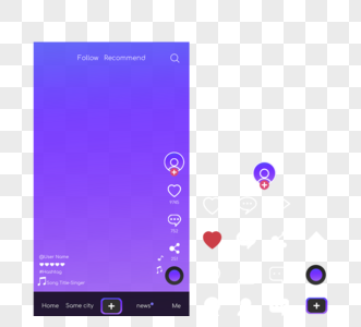 社交媒体紫色抖音界面图标图片