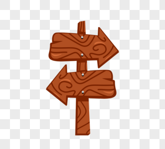 简约现代家居手绘简约木制牌指示牌路标牌素材