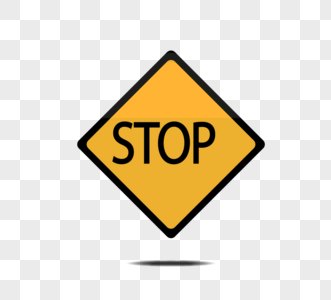 黄色交通规则禁止标识标志图片
