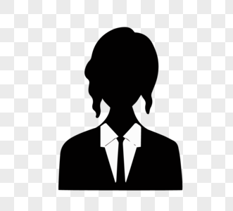 短发女生剪影头像图片素材