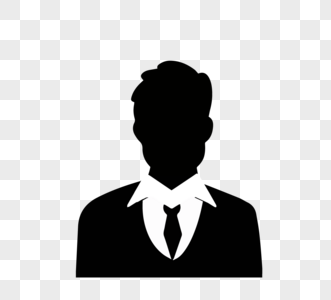 高清图片男生头像白领黑白商务人士剪影卷发高清图片亚洲人物商务人士
