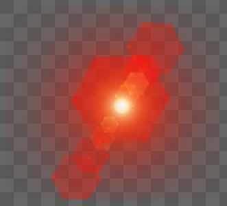 六边形红色透明感太阳眩光图片