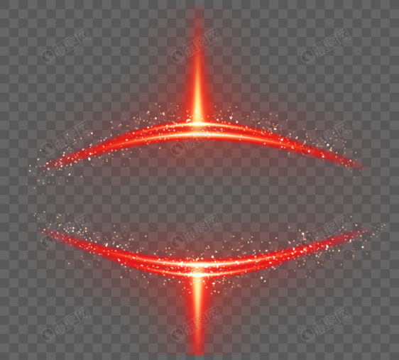 对称弧形颗粒感红色光效图片