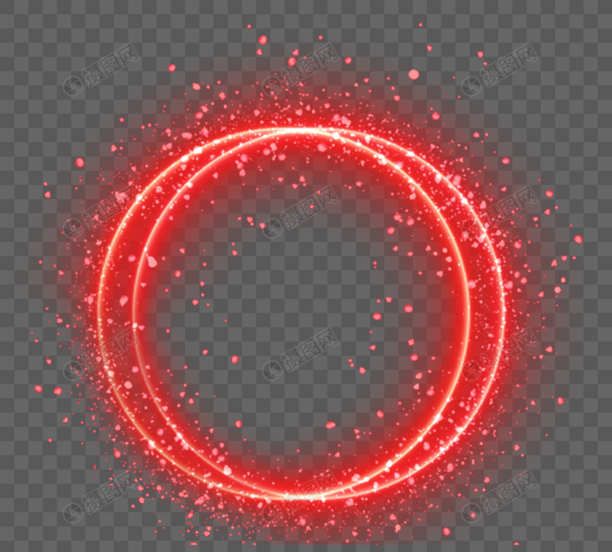 红色颗粒感环形渐变光效图片
