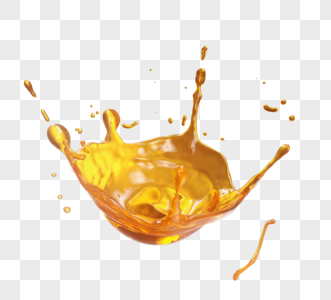 橙色果汁液体皇冠3d元素图片