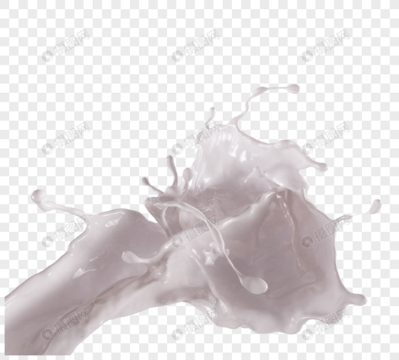 飘散牛奶液体3d元素图片