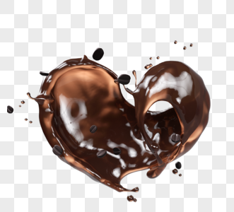 爱心咖啡液体3d元素高清图片