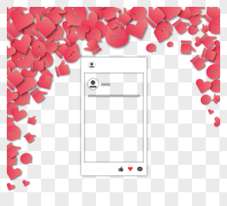 红色渐变社交媒体边框图片