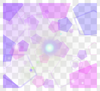 科技风格粉紫色不规则五边形散射光效高清图片