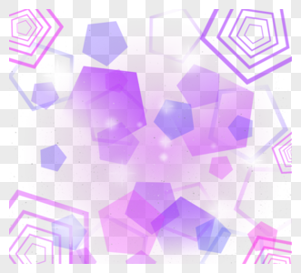 科技风格粉紫色正五边形悬浮光效高清图片