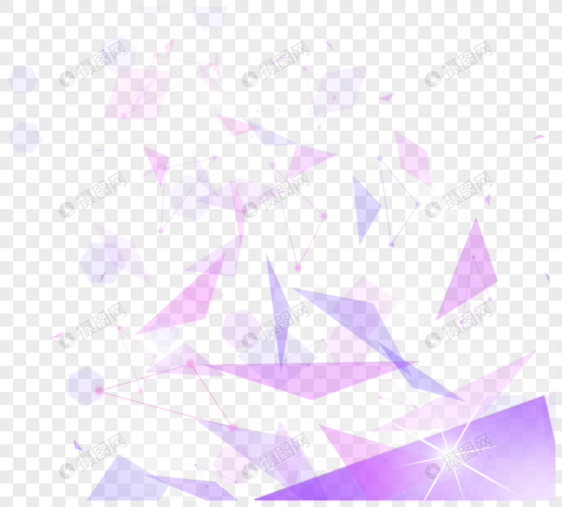 科技风格粉紫色几何形漂浮光效图片