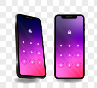 触摸屏紫色炫彩智能手机图片