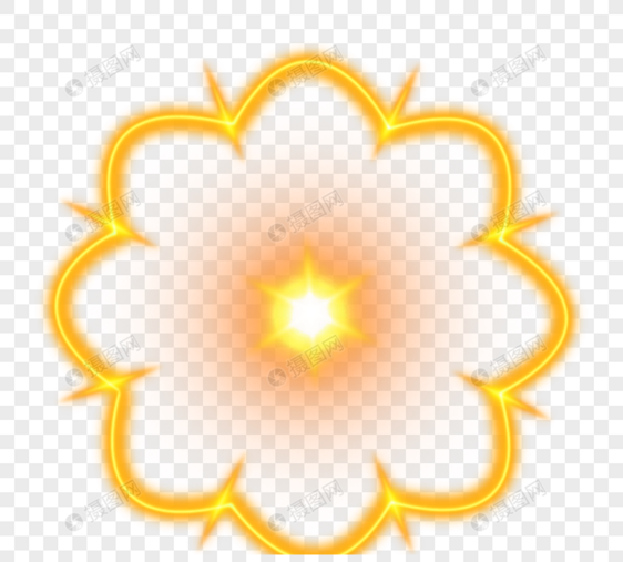 黄色花朵形状透明感太阳光效图片