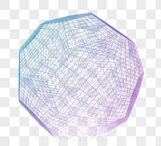 渐变六边几何形科技行星图片