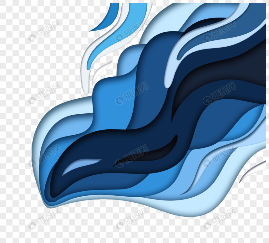 层叠海洋波浪元素图片