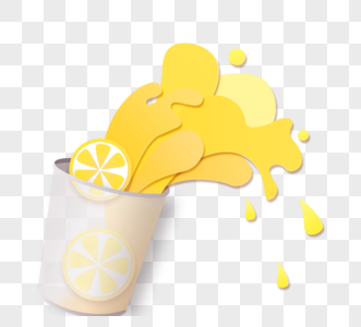 柠檬饮料元素图片