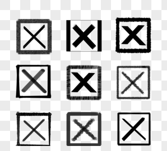 正方形叉号学习符号图片