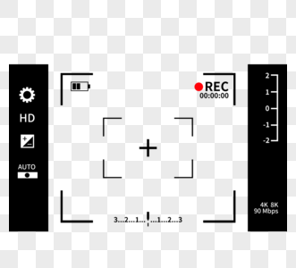 视频录制相机视频录制手绘设计黑色简约元素图片