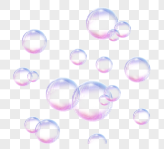 彩色肥皂泡泡漂浮元素图片