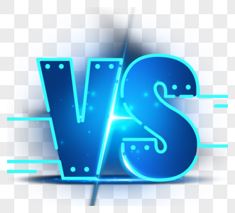 vs字体设计蓝色光效元素图片