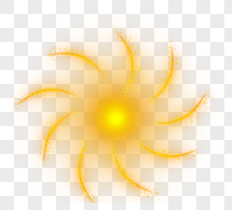 黄色螺旋形渐变太阳光效图片