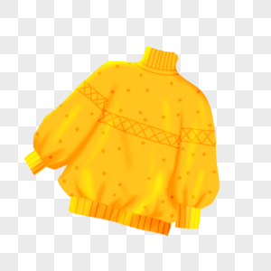 黄色毛衣黄色衣服保暖衣高清图片