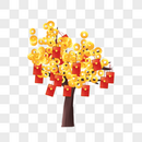 金币红包发财树图片