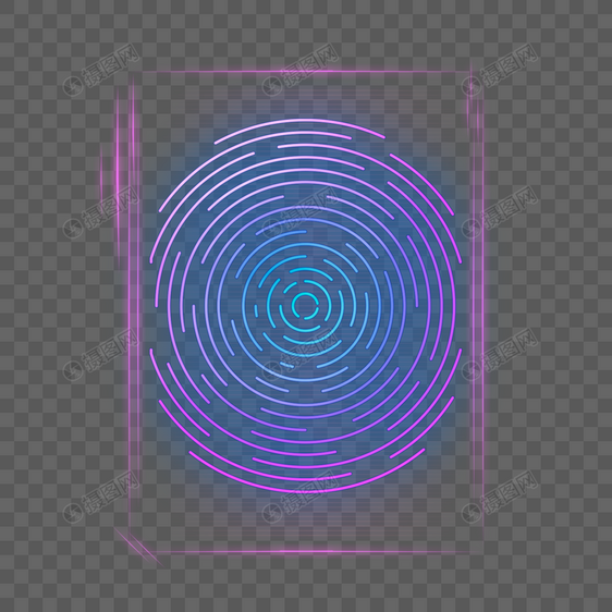 紫色科技感指纹图片