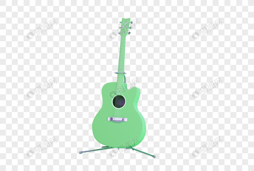 绿色吉他图片