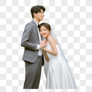 幸福情侣甜美婚纱照图片