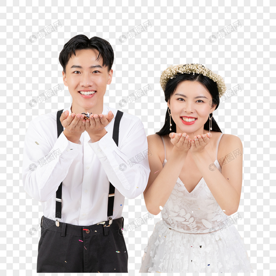 年轻夫妻婚纱照写图片