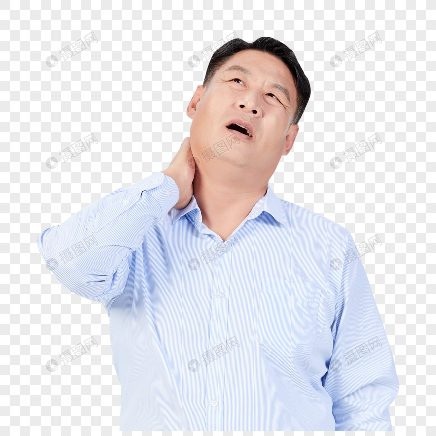 中年男性颈椎疼痛图片