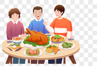 感恩节家庭聚餐图片