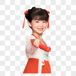 古风汉服中国风小女孩拿糖葫芦高清图片