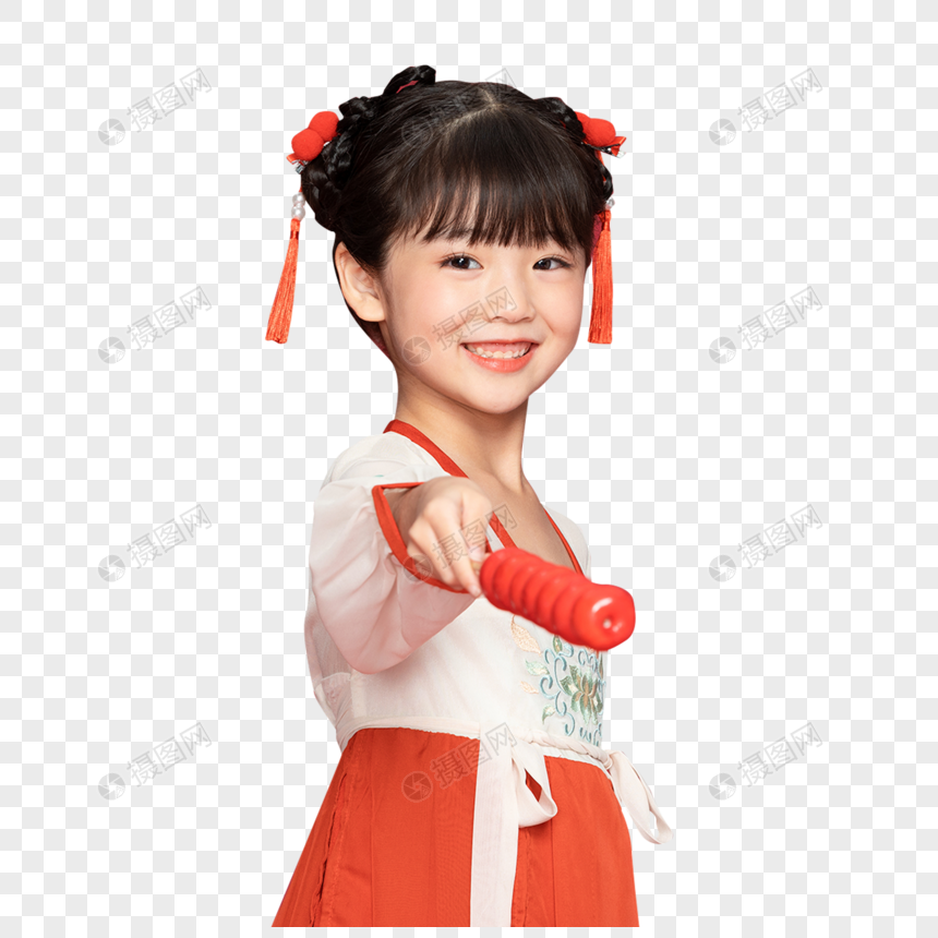 古风汉服中国风小女孩拿糖葫芦图片