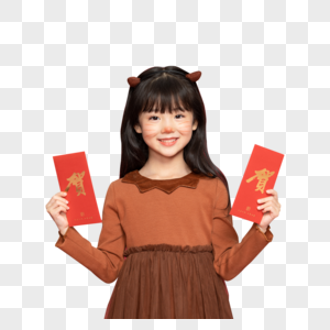 古风汉服中国风小女孩收红包图片