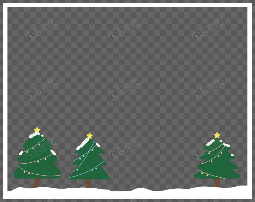 卡通圣诞节圣诞树边框图片